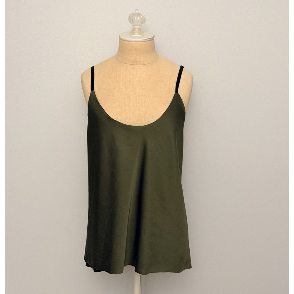 NWT Loyd/Ford Satin Camisole Reversible Green Black Minimalist Elegant Size 3